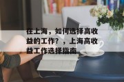 在上海，如何选择高收益的工作？，上海高收益工作选择指南