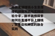画画直播赚钱小生意摆摊的创新方式与实践经验分享，新手画师探索如何在直播平台上赚钱，实体店和网店的融合实践
