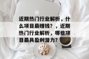 近期热门行业解析，什么项目最赚钱？，近期热门行业解析，哪些项目最具盈利潜力？