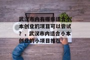 武汉市内有哪些适合小本创业的项目可以尝试？，武汉市内适合小本创业的小项目推荐