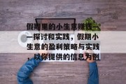 假期里的小生意赚钱——探讨和实践，假期小生意的盈利策略与实践，以你提供的信息为例