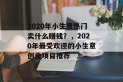 2020年小生意热门卖什么赚钱？，2020年最受欢迎的小生意创业项目推荐