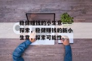 稳健赚钱的小生意——探索，稳健赚钱的新小生意，探索可能性