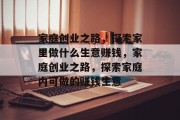 家庭创业之路，探索家里做什么生意赚钱，家庭创业之路，探索家庭内可做的赚钱生意