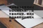 澳洲哪些小生意可以让你轻松赚取大钱？，百万富翁的秘密，澳洲这些创业商机轻松赚取大钱