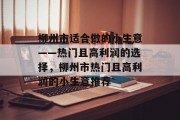 柳州市适合做的小生意——热门且高利润的选择，柳州市热门且高利润的小生意推荐