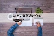 CTM，如何通过它实现盈利？