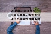 2014年，如何从小生意中赚钱，教你如何通过小生意快速赚取财富