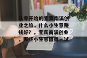 从零开始的宜宾南溪创业之旅，什么小生意赚钱好？，宜宾南溪创业，哪些小生意值得一试
