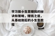 学习做小生意赚钱的秘诀和策略，赚钱之道，从基础做起的小生意教程