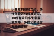 小生意的赚钱之道，多样化经营和精准定位，10种有效的小生意盈利策略，多样化的经营与精确定位
