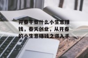开春干些什么小生意赚钱，春天创业，从开春的小生意赚钱之道入手