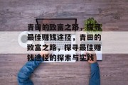 青田的致富之路，探寻最佳赚钱途径，青田的致富之路，探寻最佳赚钱途径的探索与实践