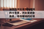 如何在河北省找到赚钱的小生意，河北省创业商机，寻找赚钱的好项目