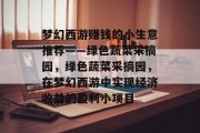 梦幻西游赚钱的小生意推荐——绿色蔬菜采摘园，绿色蔬菜采摘园，在梦幻西游中实现经济收益的盈利小项目