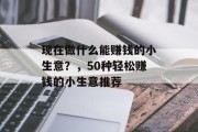 现在做什么能赚钱的小生意？，50种轻松赚钱的小生意推荐