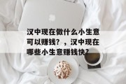 汉中现在做什么小生意可以赚钱？，汉中现在哪些小生意赚钱快?