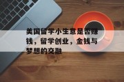 美国留学小生意是否赚钱，留学创业，金钱与梦想的交融