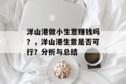洋山港做小生意赚钱吗？，洋山港生意是否可行？分析与总结