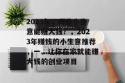 2023年，哪些小生意能赚大钱？，2023年赚钱的小生意推荐，一、让你在家就能赚大钱的创业项目