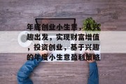 年底创业小生意，从兴趣出发，实现财富增值，投资创业，基于兴趣的年度小生意盈利策略