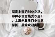 探索上海的创业之路，哪种小生意最受欢迎？，上海创业热门小生意探析，最受欢迎类型