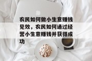 农民如何做小生意赚钱见效，农民如何通过经营小生意赚钱并获得成功
