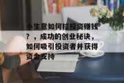 小生意如何拉投资赚钱？，成功的创业秘诀，如何吸引投资者并获得资金支持