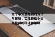 做个小生意赚钱的方法与策略，实现轻松小生意盈利的秘诀和策略