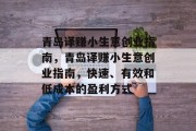 青岛译赚小生意创业指南，青岛译赚小生意创业指南，快速、有效和低成本的盈利方式