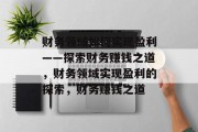 财务领域如何实现盈利——探索财务赚钱之道，财务领域实现盈利的探索，财务赚钱之道
