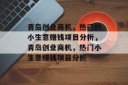 青岛创业商机，热门的小生意赚钱项目分析，青岛创业商机，热门小生意赚钱项目分析