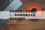年终如何做小生意赚钱？，年终如何通过小型商业实现盈利