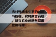 农村赚钱小生意的创新与挖掘，农村致富商机，新兴农业创新与深度挖掘探索