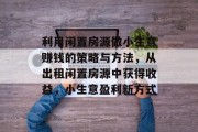 利用闲置房源做小生意赚钱的策略与方法，从出租闲置房源中获得收益，小生意盈利新方式
