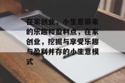 在家创业，小生意带来的乐趣和盈利点，在家创业，挖掘与享受乐趣与盈利并存的小生意模式