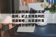 矿上如何通过项目实现盈利，矿上实现盈利的项目策略，从资源开发到价值创造的途径