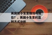 英国做小生意赚钱吗现在？，英国小生意的盈利方式分析