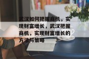 武汉如何把握商机，实现财富增长，武汉把握商机，实现财富增长的方法与策略
