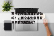 西宁的小生意真的好做吗？，西宁小生意是否真的有发展空间？