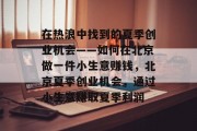 在热浪中找到的夏季创业机会——如何在北京做一件小生意赚钱，北京夏季创业机会，通过小生意赚取夏季利润