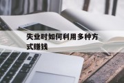 失业时如何利用多种方式赚钱