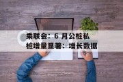 乘联会：6 月公桩私桩增量显著：增长数据