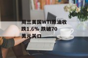 周三美国WTI原油收跌1.6% 跌破70美元关口