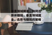 垂直领域掘金，如何选择并赚钱，垂直领域掘金，选择与赚钱的策略指南