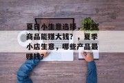 夏日小生意选择，哪些商品能赚大钱？，夏季小店生意，哪些产品最赚钱？