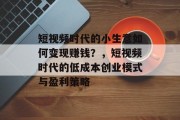 短视频时代的小生意如何变现赚钱？，短视频时代的低成本创业模式与盈利策略