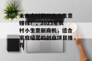 未来农村做什么小生意赚钱？，2023年农村小生意新商机，适合家庭经营的创业项目推荐