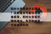 农村小生意卖什么赚钱？这些建议可能给你带来启发，农村小生意的赚钱建议，为您的创业之路提供方向