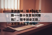 走进县城，探寻创业之路——做小生意如何赚钱？，探寻创业之路，怎样做小生意赚钱？